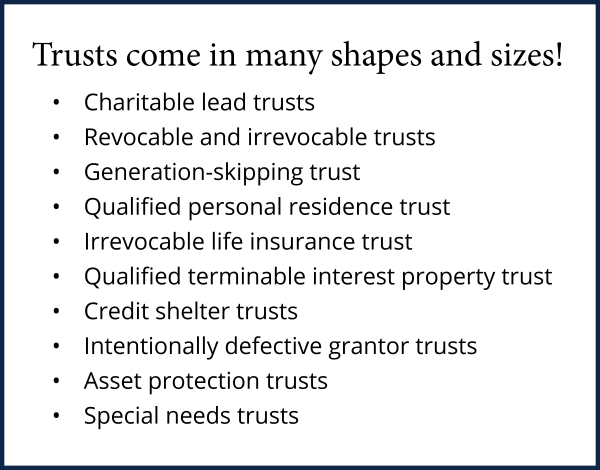 Types of Trusts Table