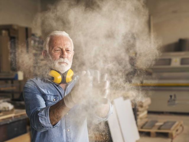 Man in a woodshop